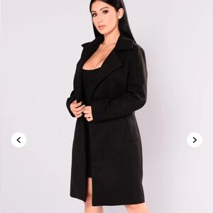 Fashion Nova NWT Upper East Side black coat woman size small
